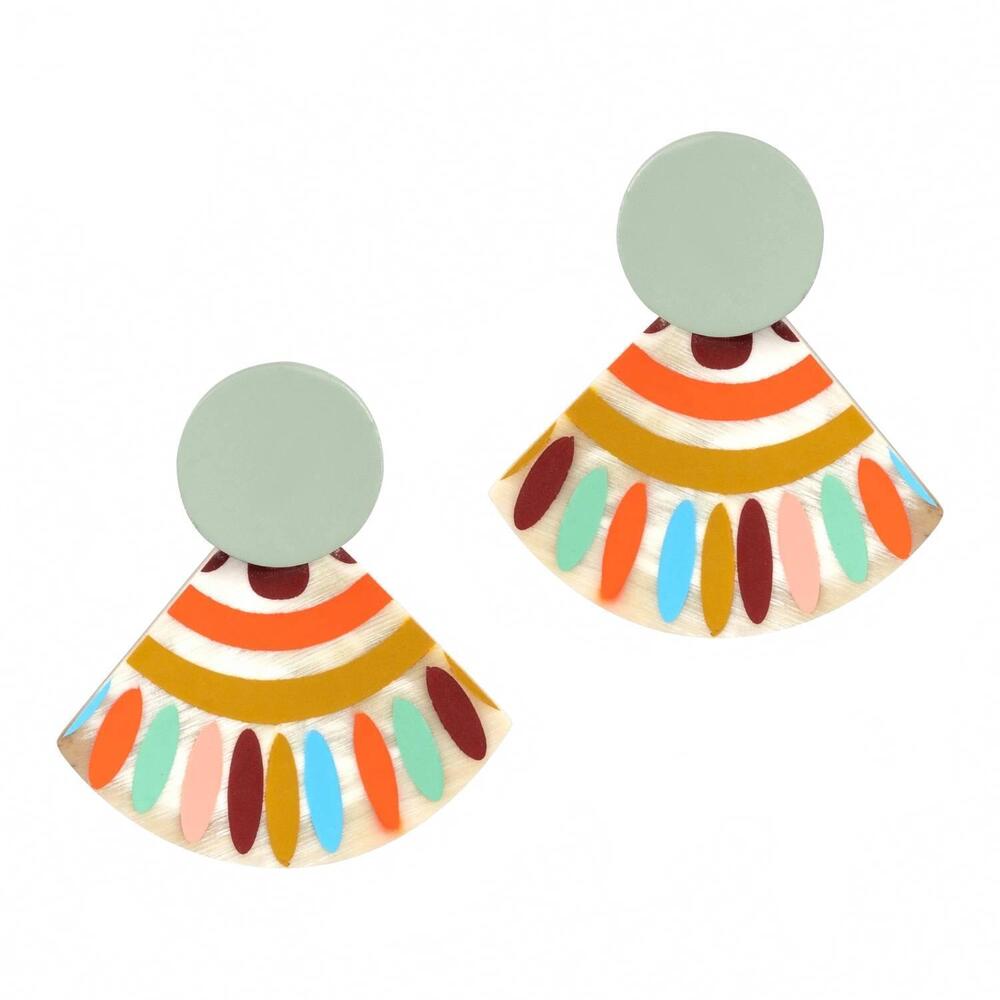NEW SUNSHINE TIENDA women's apricot sunset tile earrings in multi